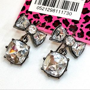 Betsey Johnson  ‘Iconic Glam’ Crystal/CZ Earrings  RARE/Tag